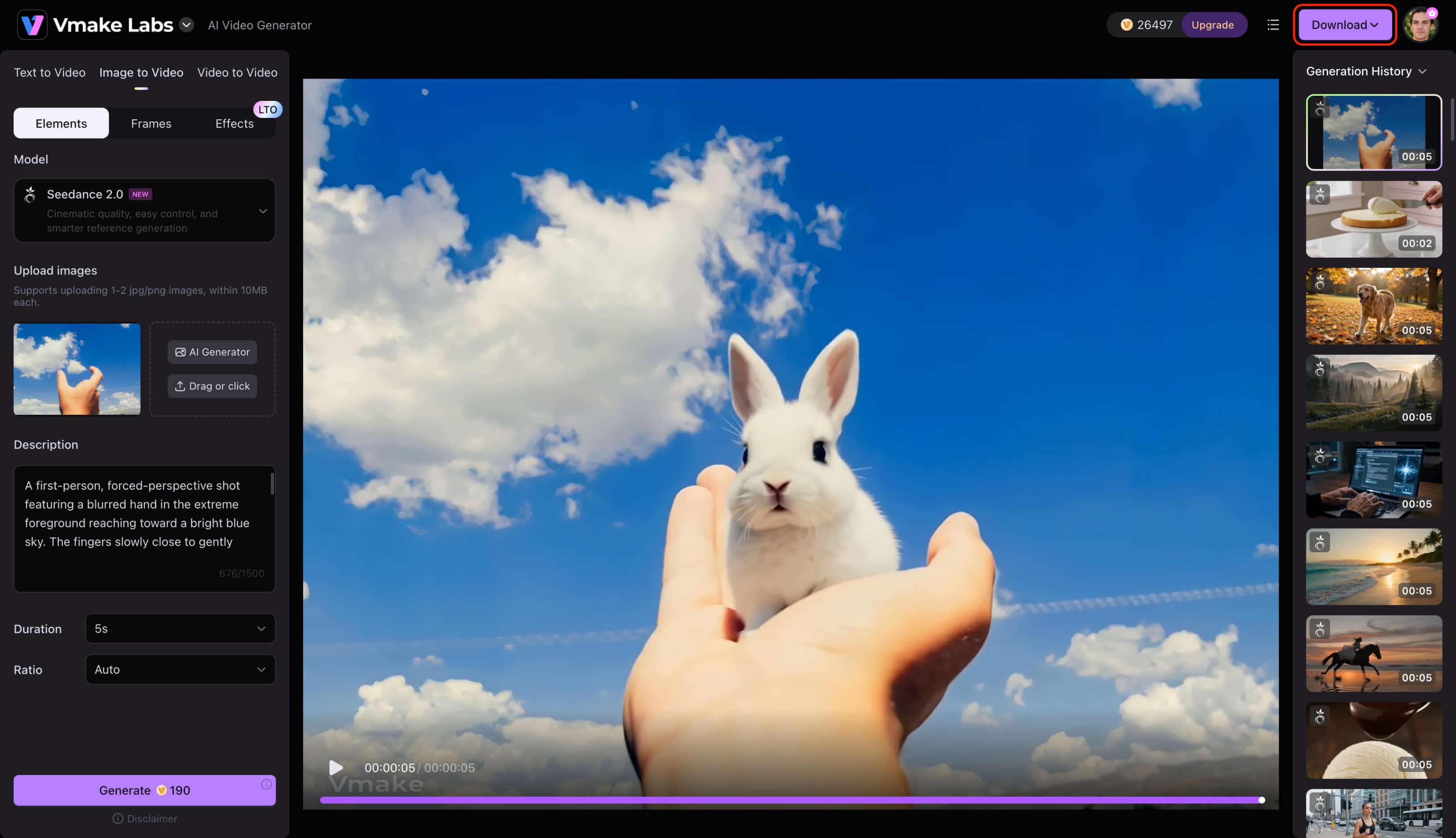 text Step 3: Export the AI-generated video