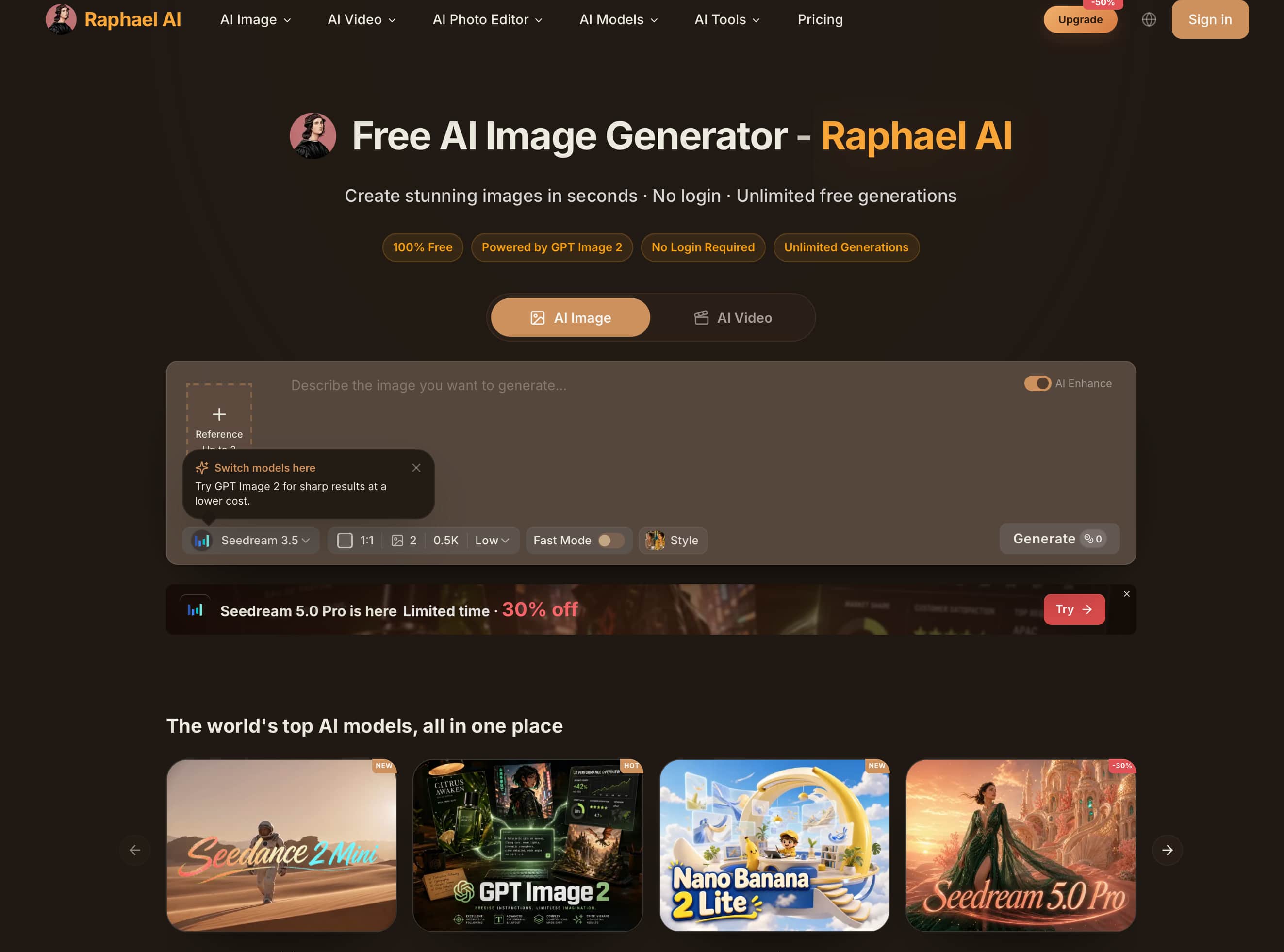 text Raphael AI Image Generator