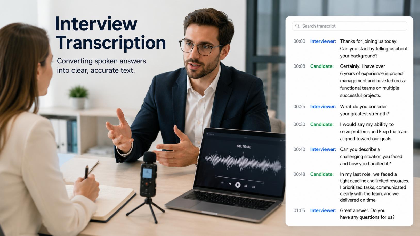 text Interview transcription