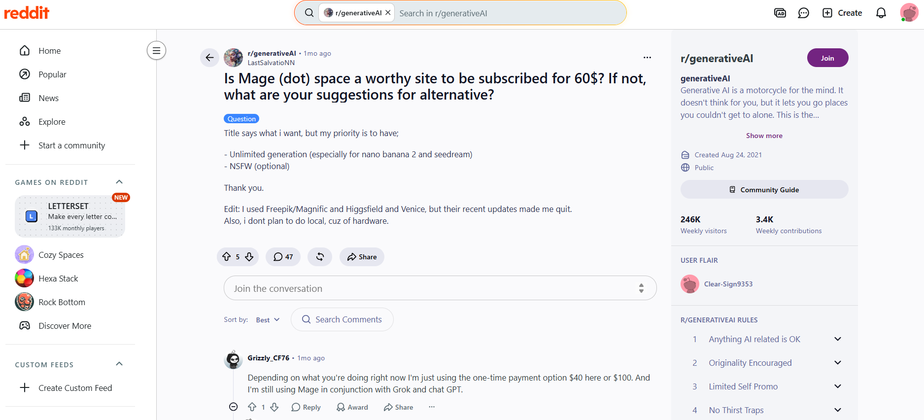text Reddit discussions