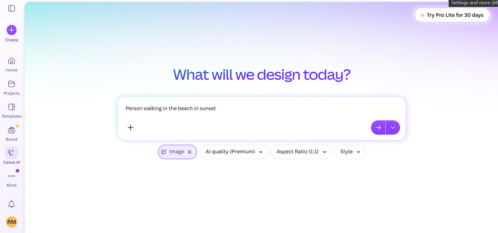 text Enter your text prompt and choose preferences, and then click Generate