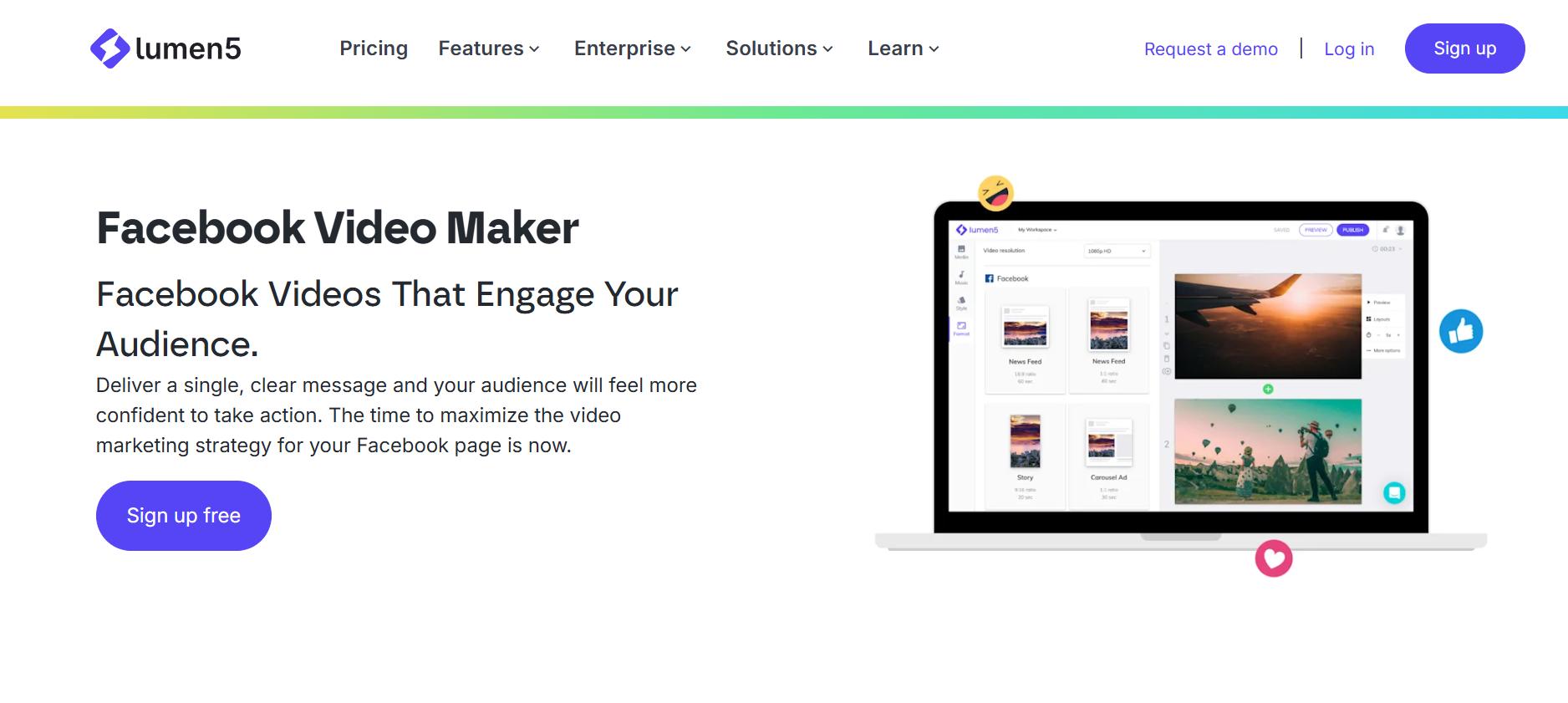 Lumen5 Facebook video ad maker