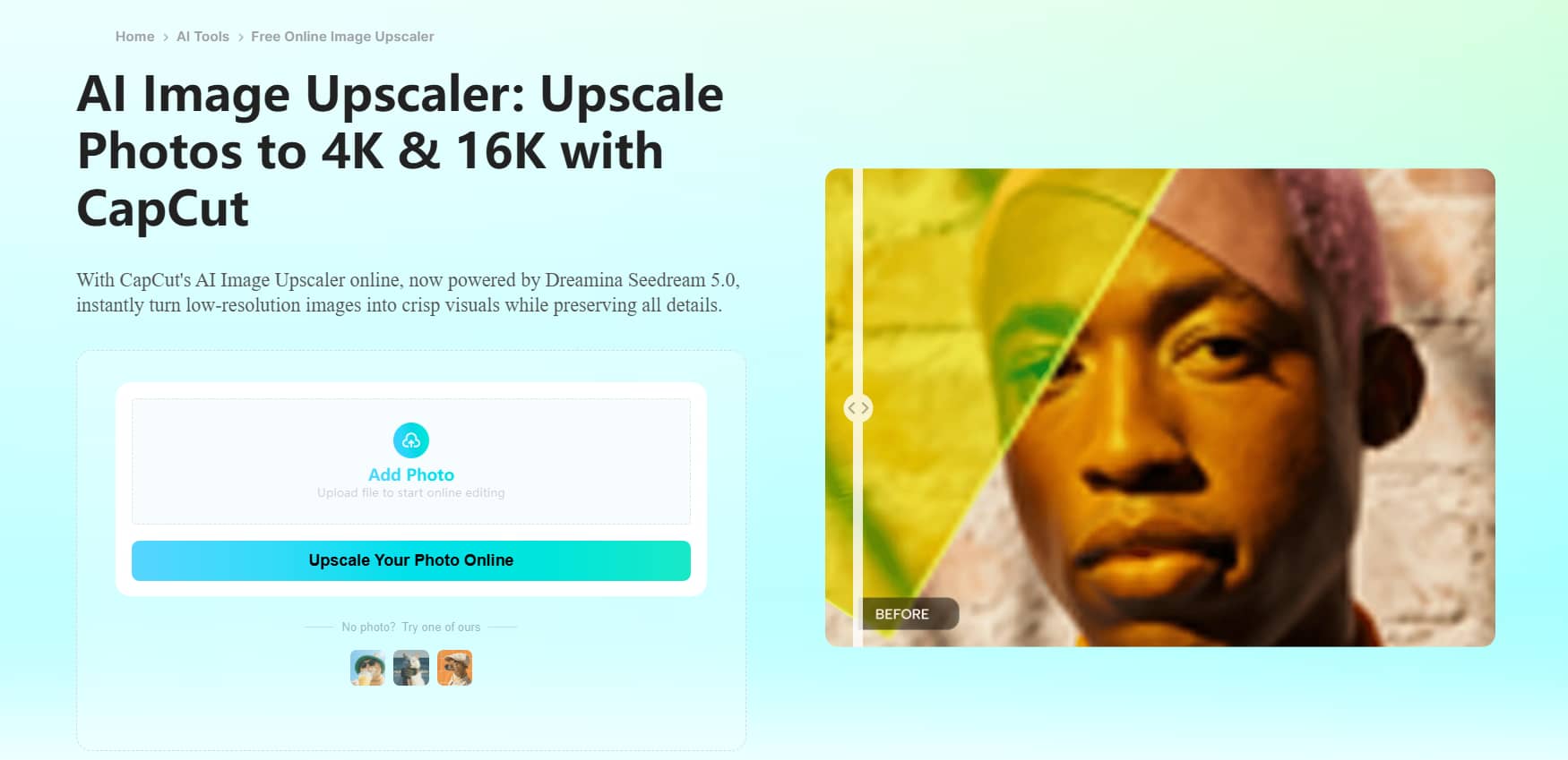 CapCut Image Upscaler