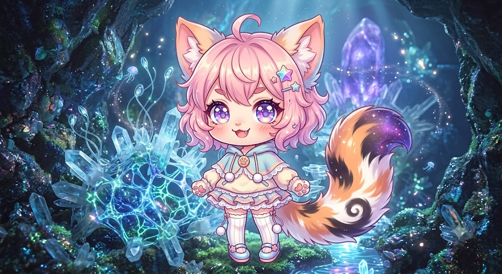 text Chibi cat girl