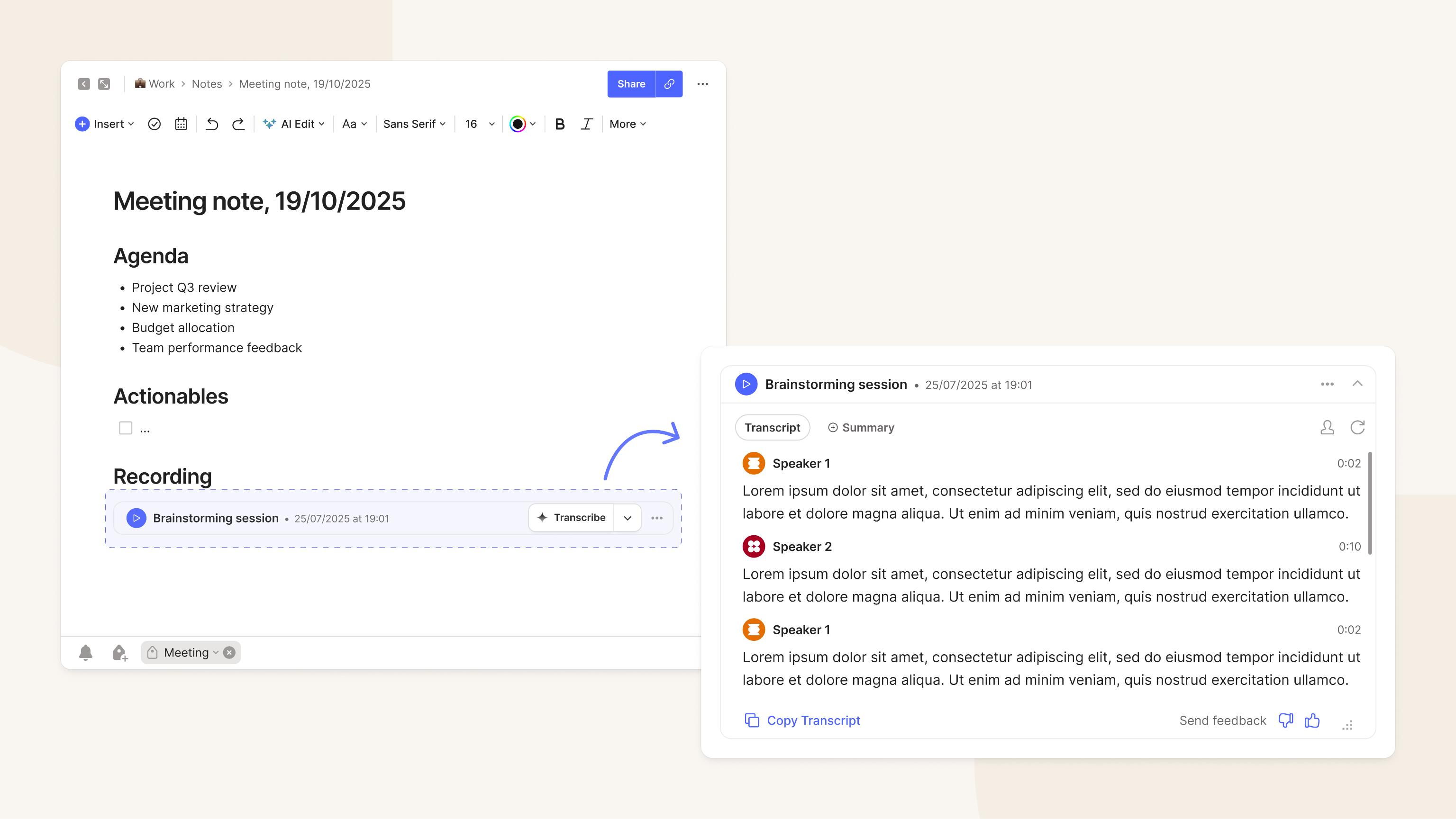 text Accurate AI speech recognition