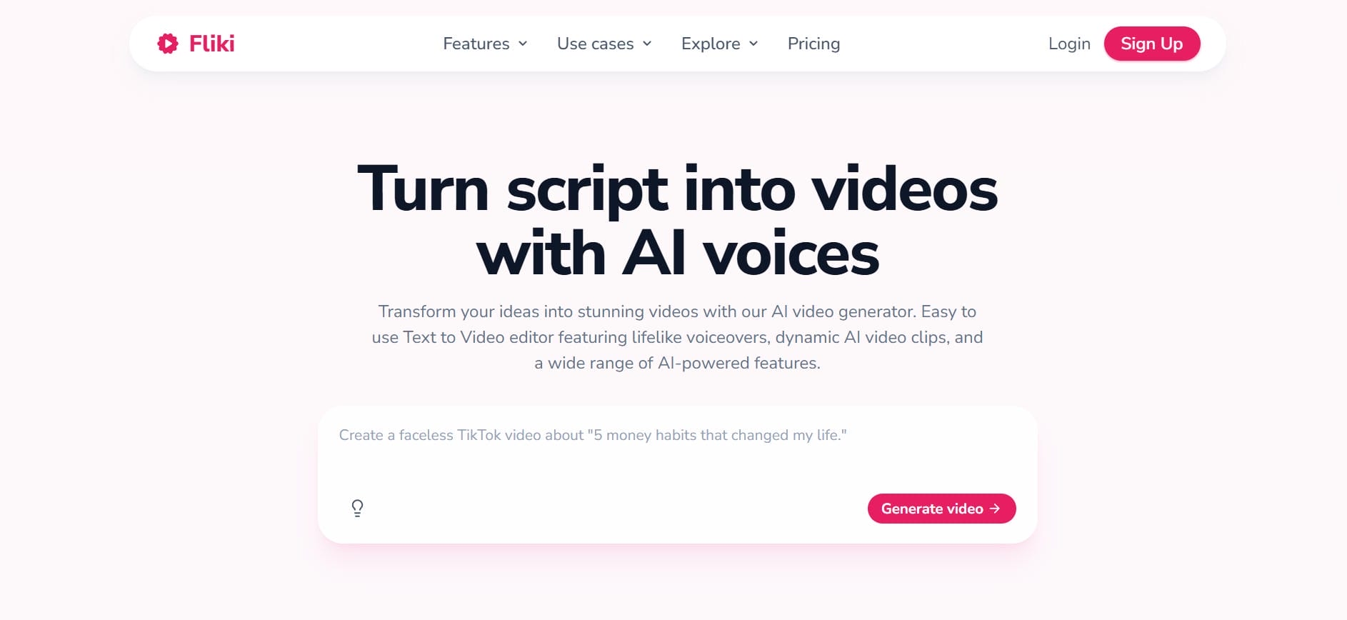 Fliki AI video generator