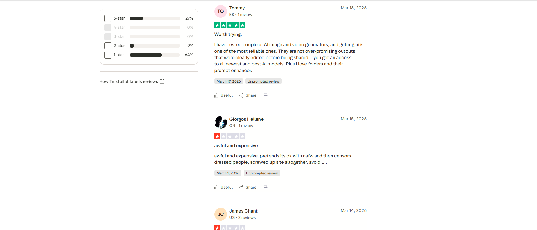 text Trustpilot review