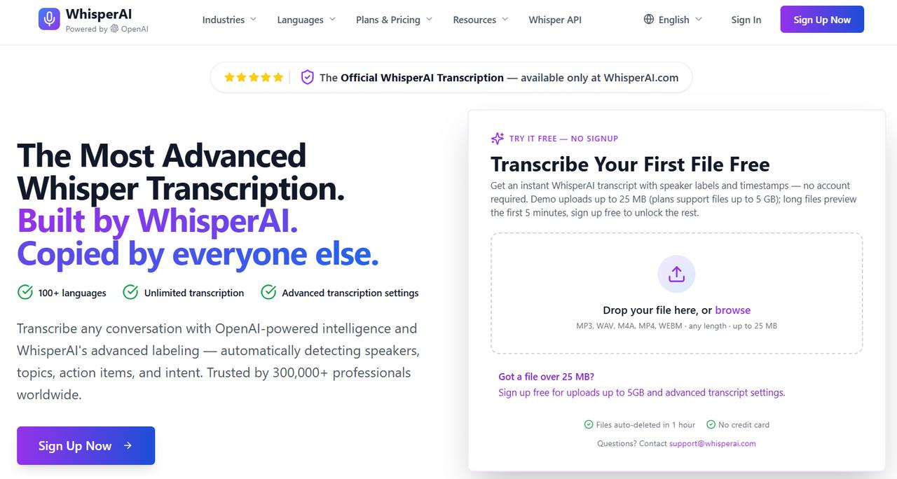 text Whisper speech-to-text