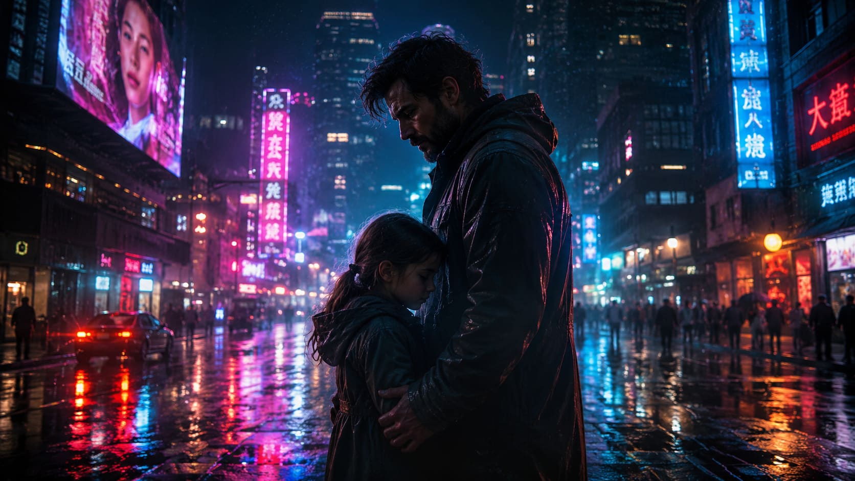 Cinematic portrait of Father and Daughter
