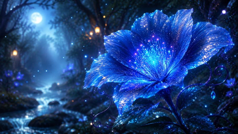 Fantasy glowing flower