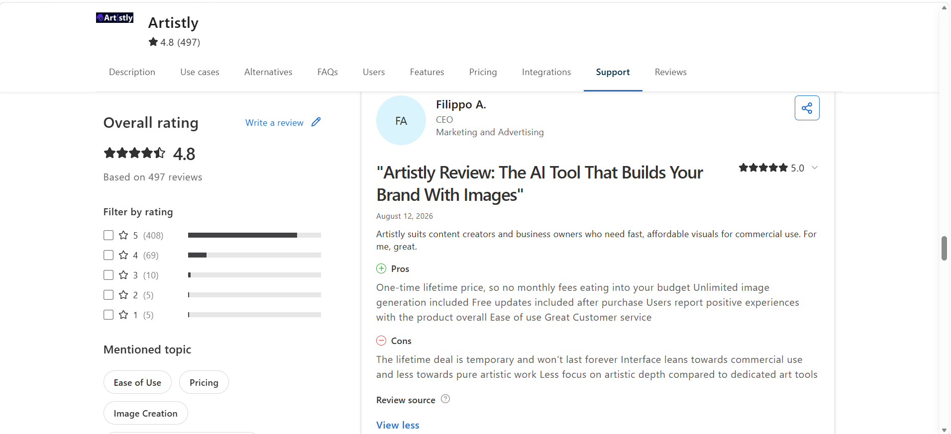 Capterra review
