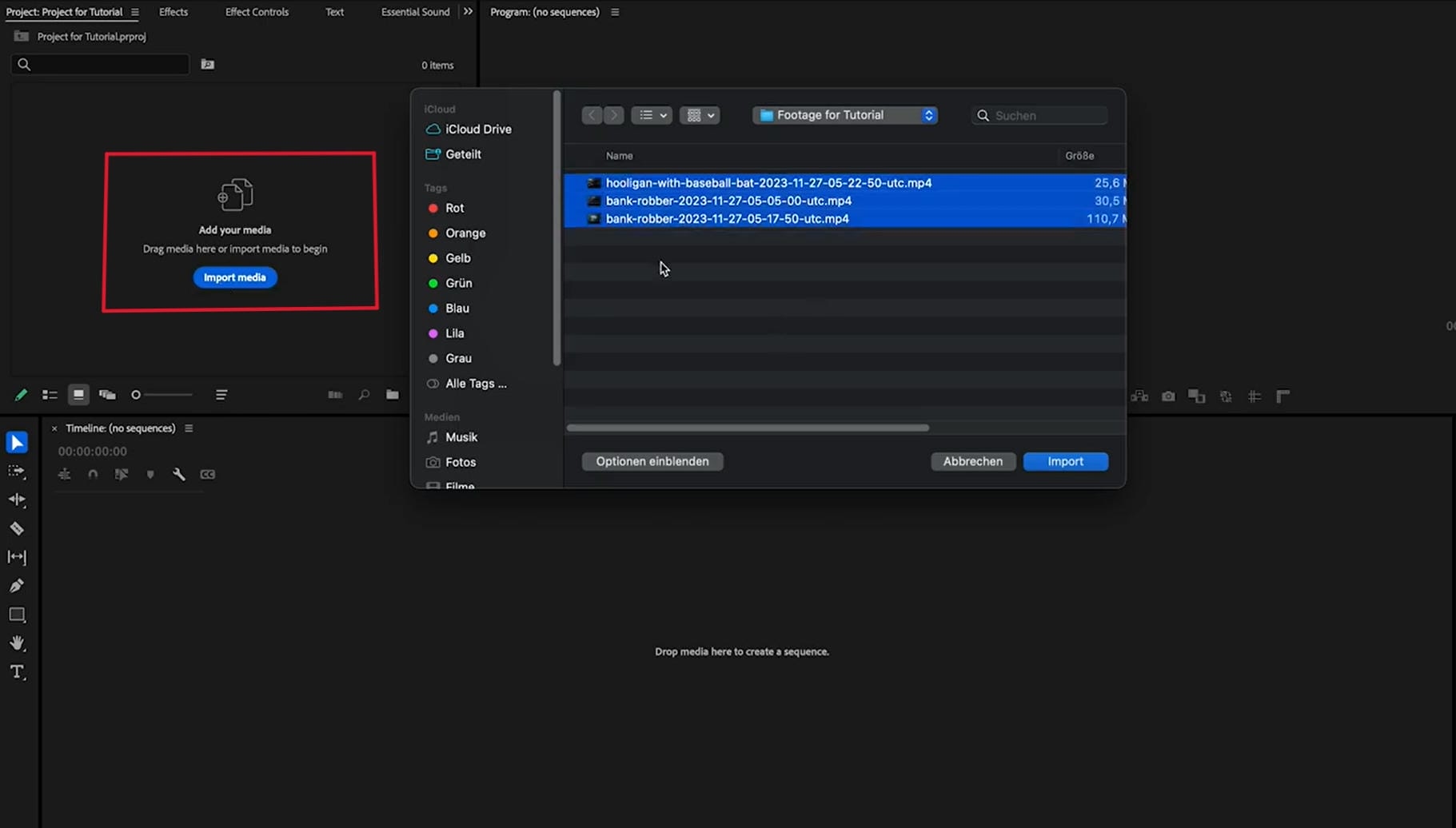Import your video into Premiere Pro