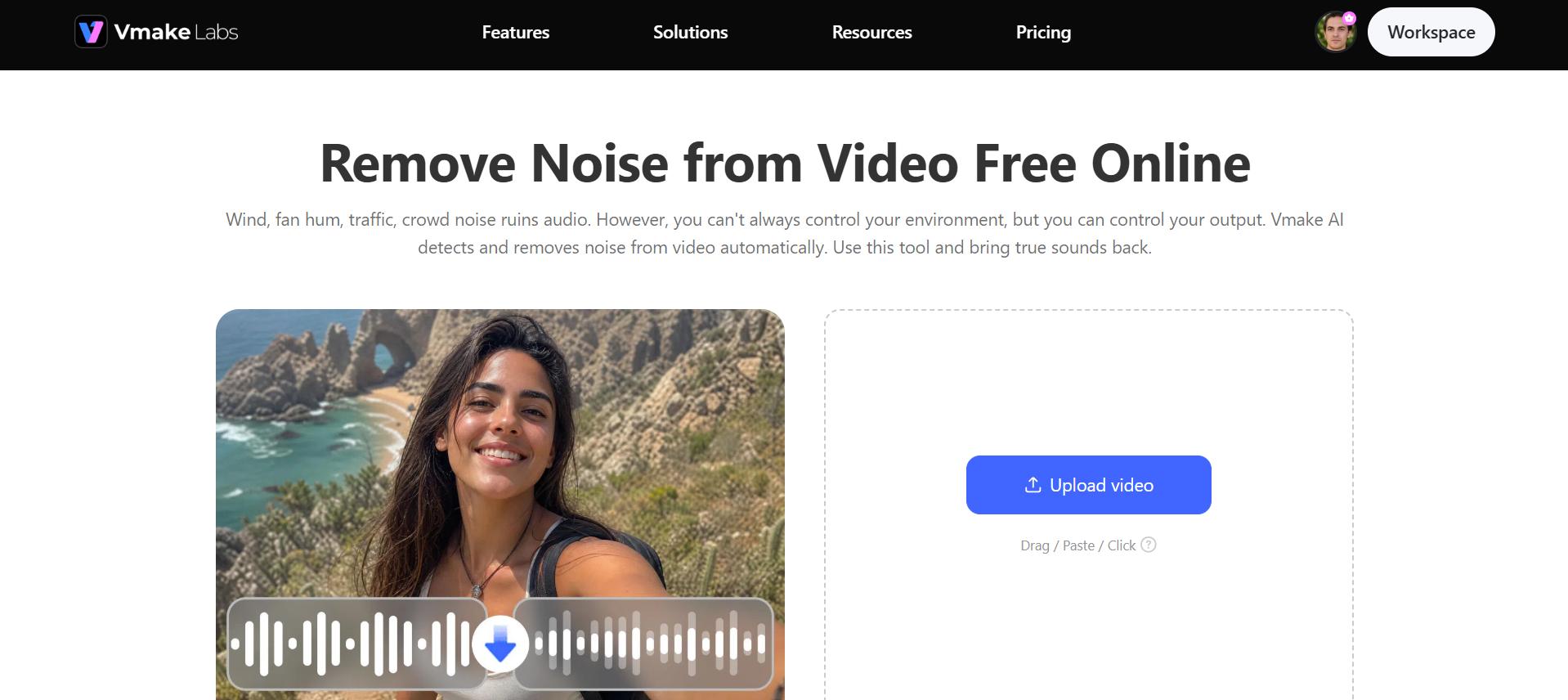 text Vmake Labd video noise remover
