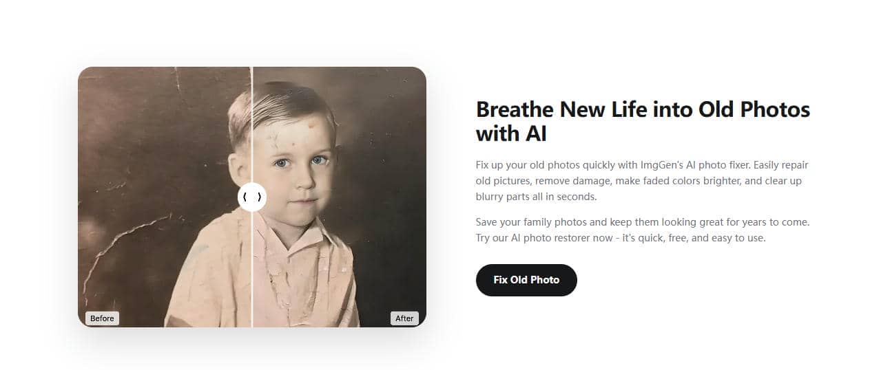 ImgGen AI photo restoration