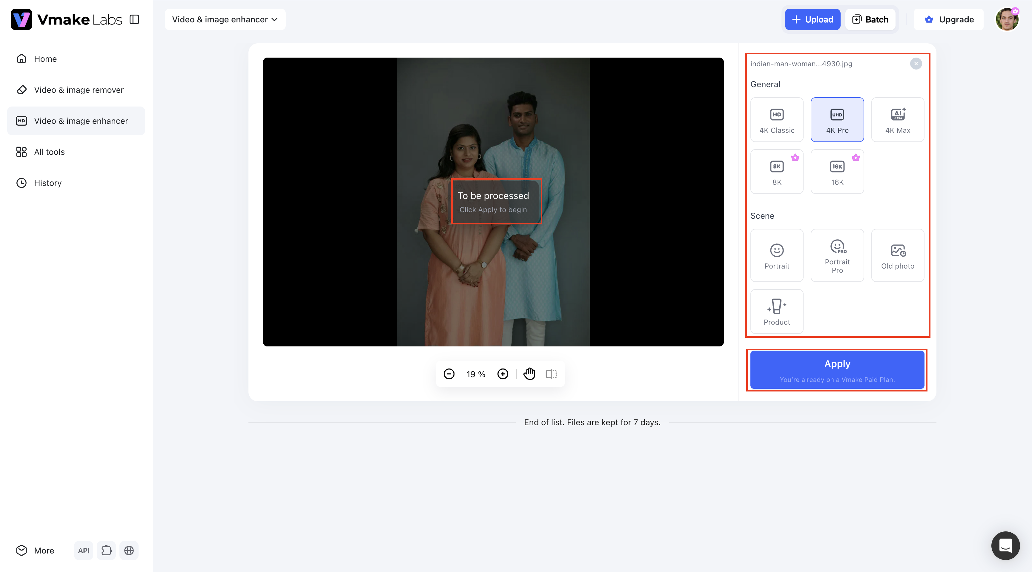 text Apply AI enhancement