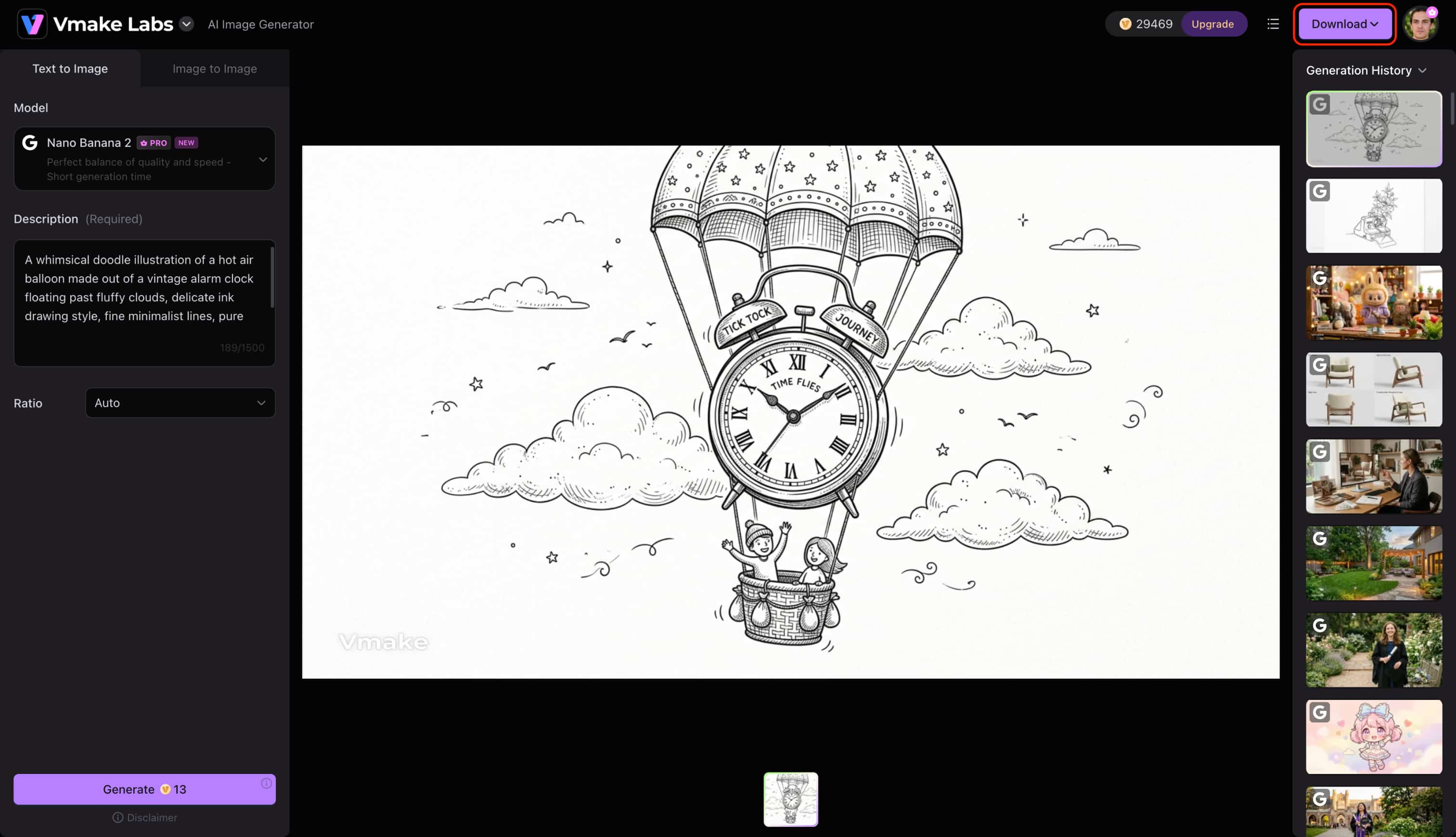 text Step 3: Generate and download your image