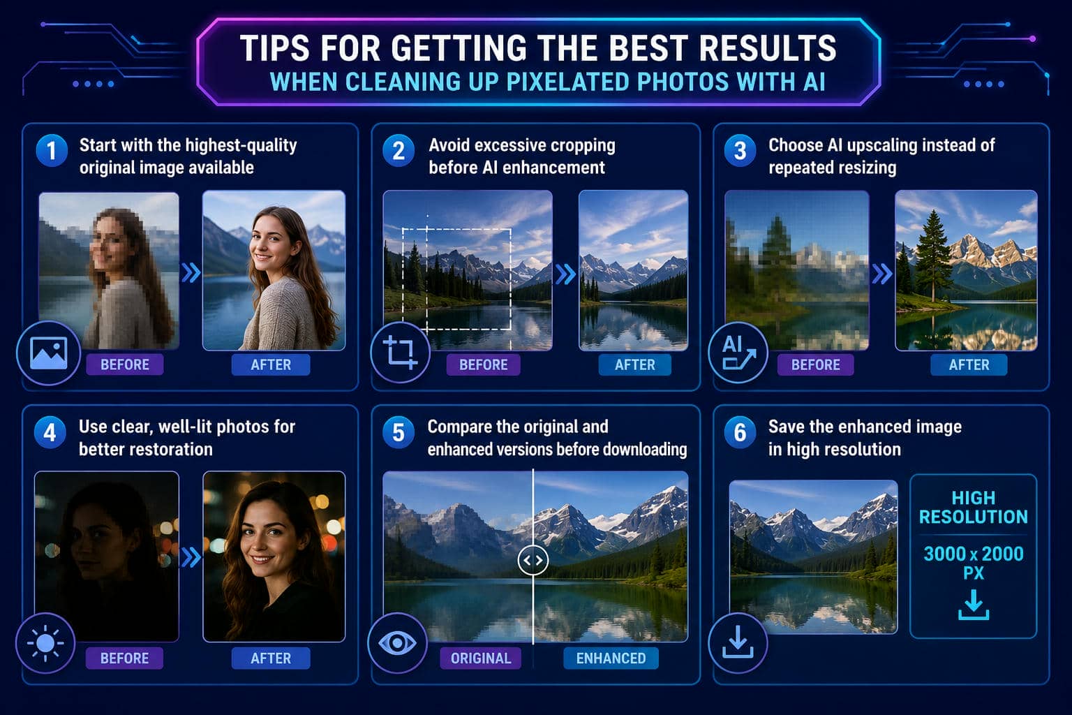 text Best Practices for Cleaning Up Pixelated Photos with AI