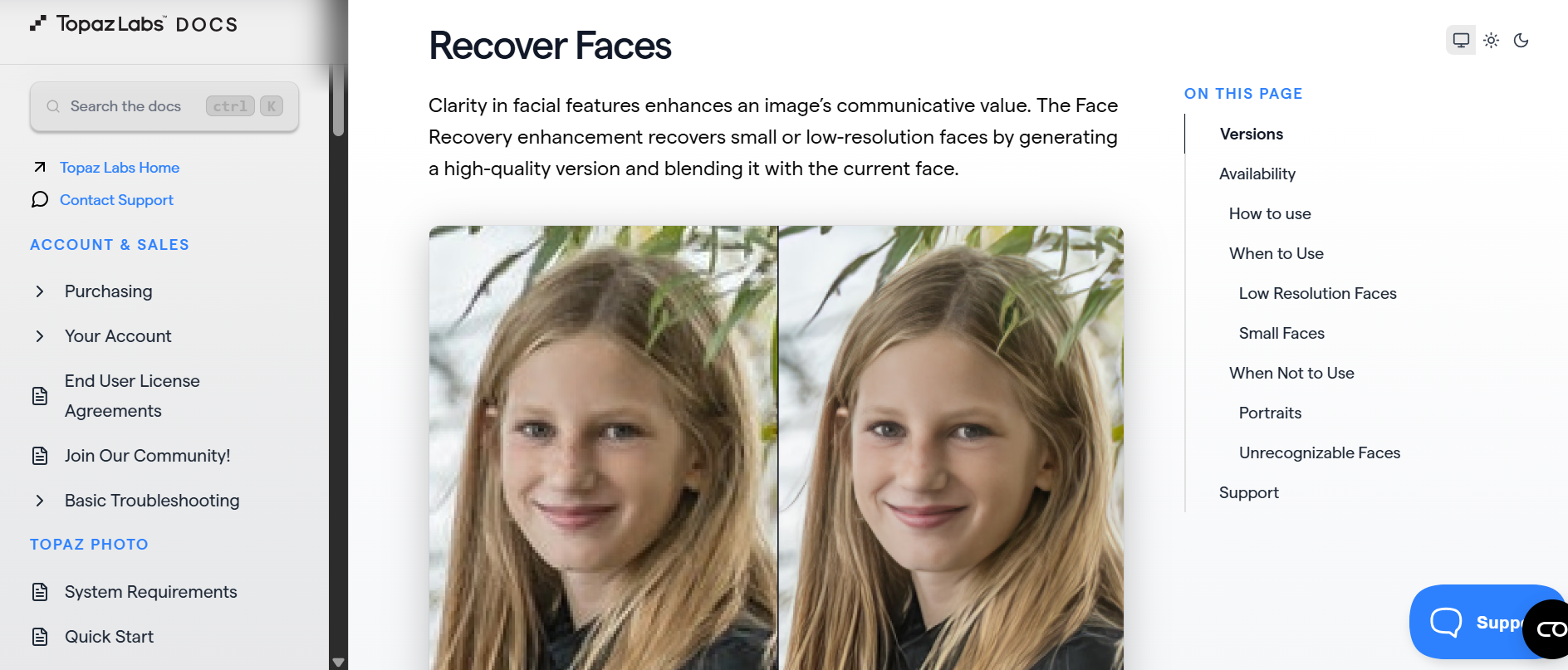 text Topaz Labs recover faces