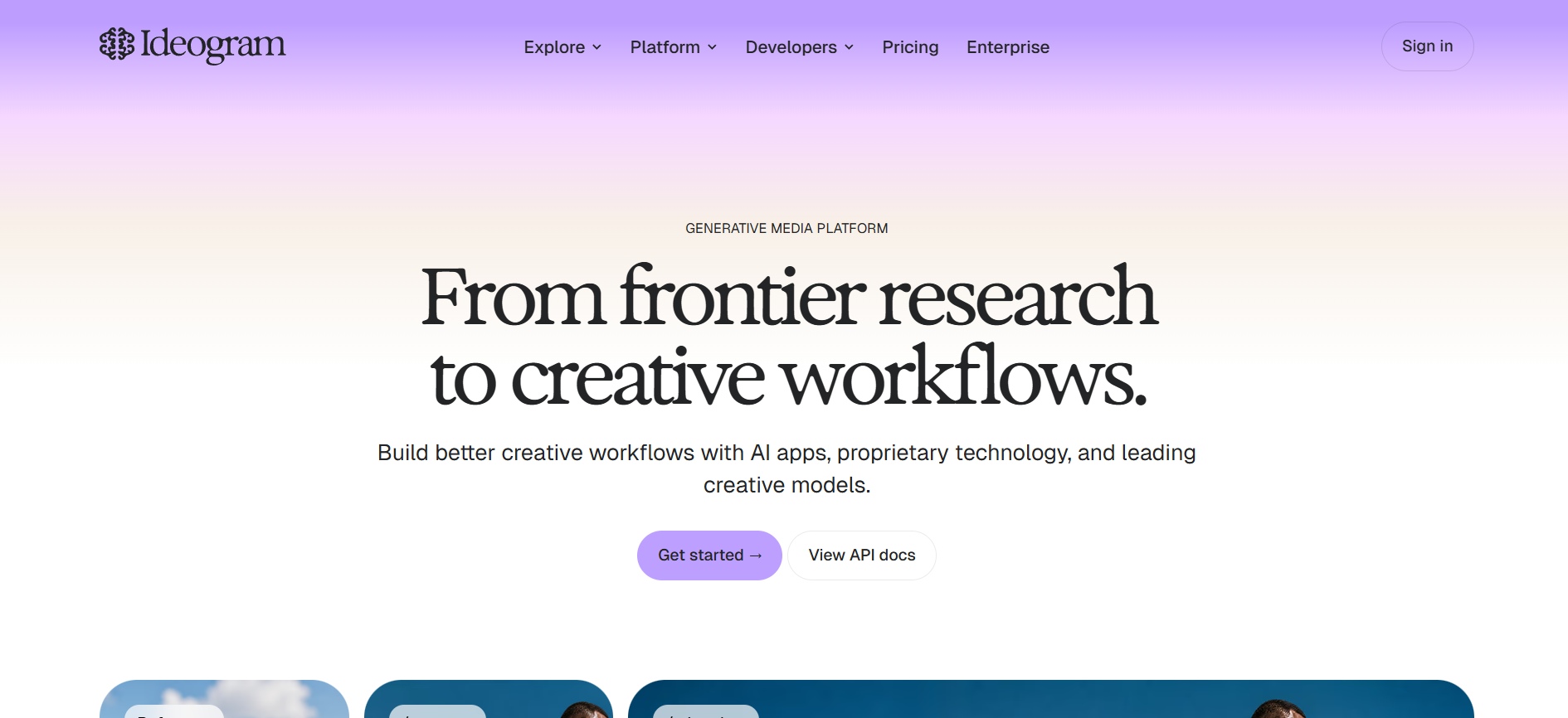 text Ideogram homepage