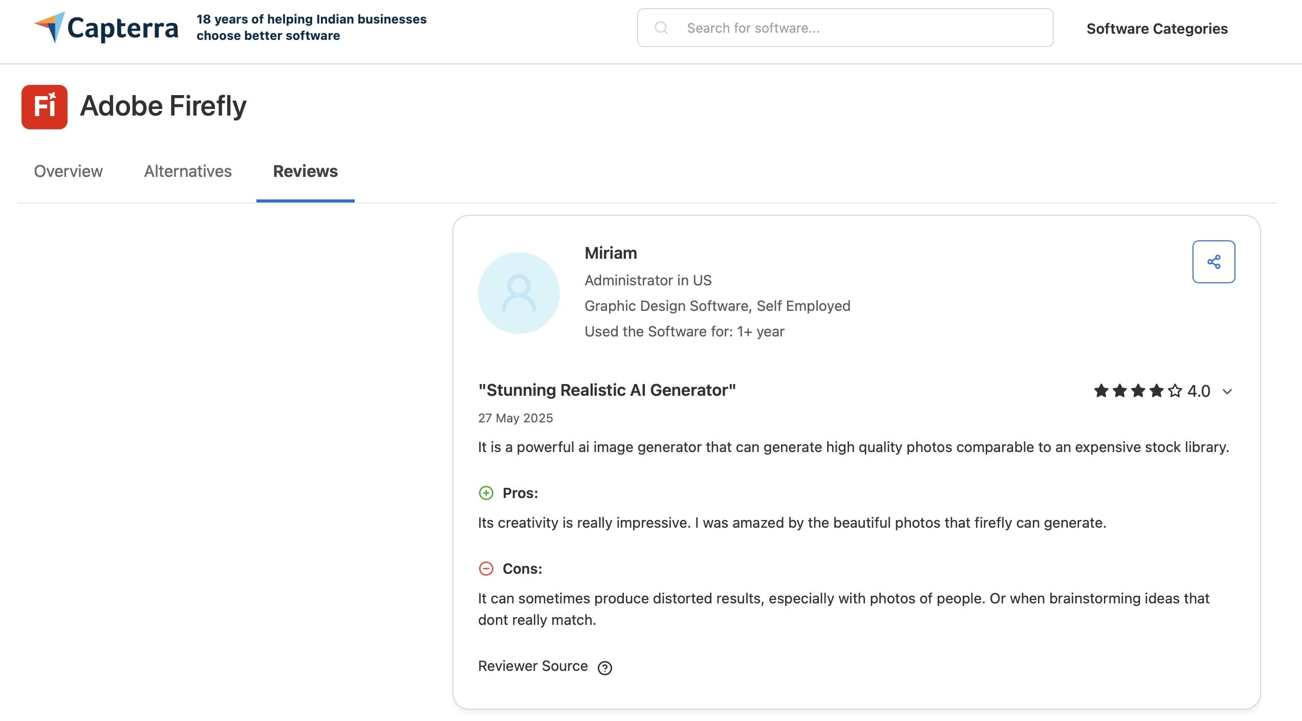 Adobe Capterra Review Insight