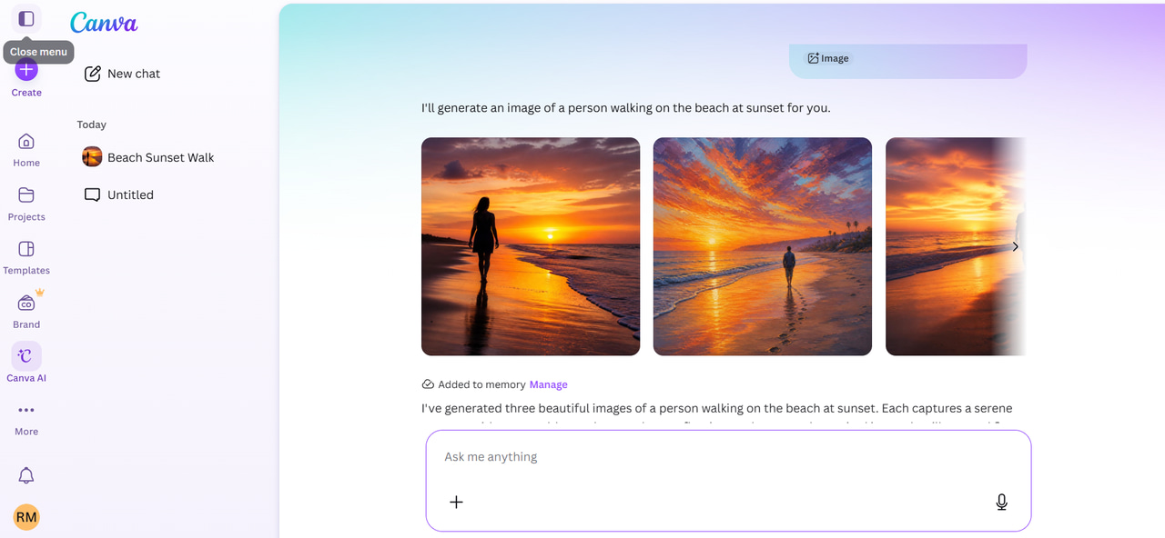 text Edit and add the image to your Canva project
