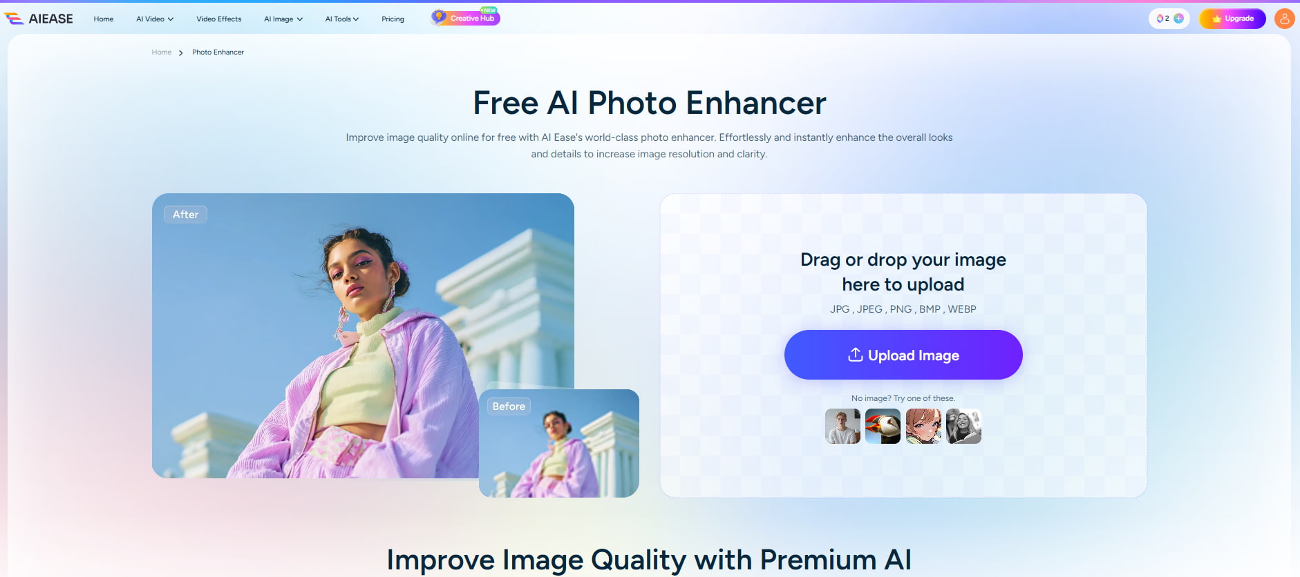 text AIEase image enhancer