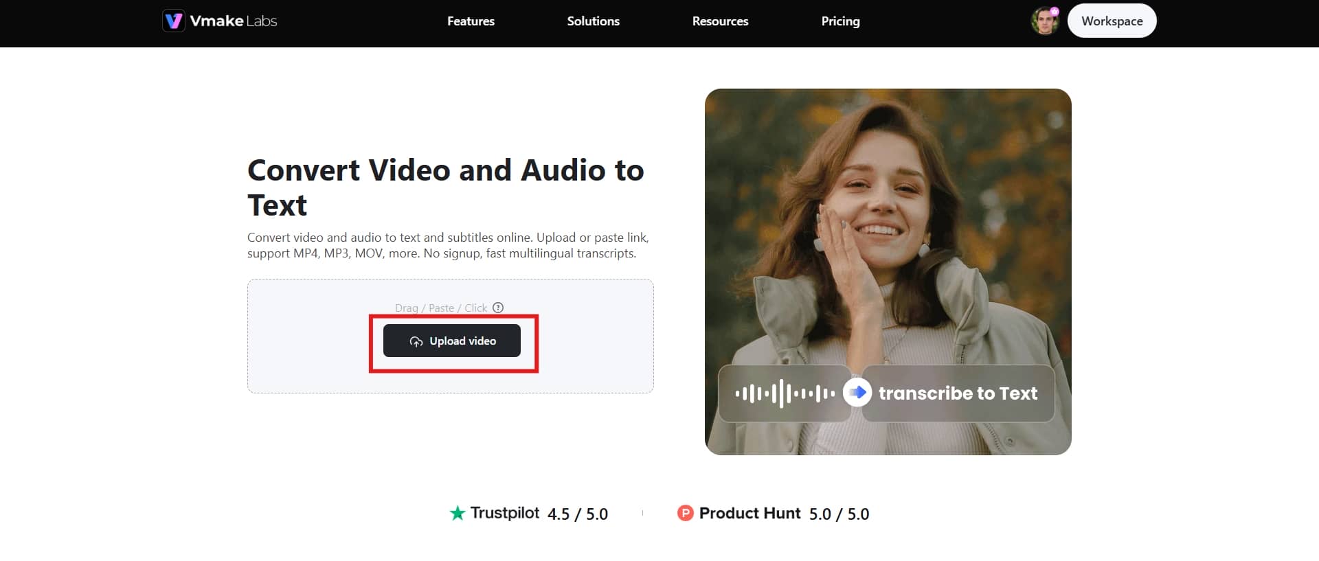 text Upload a video