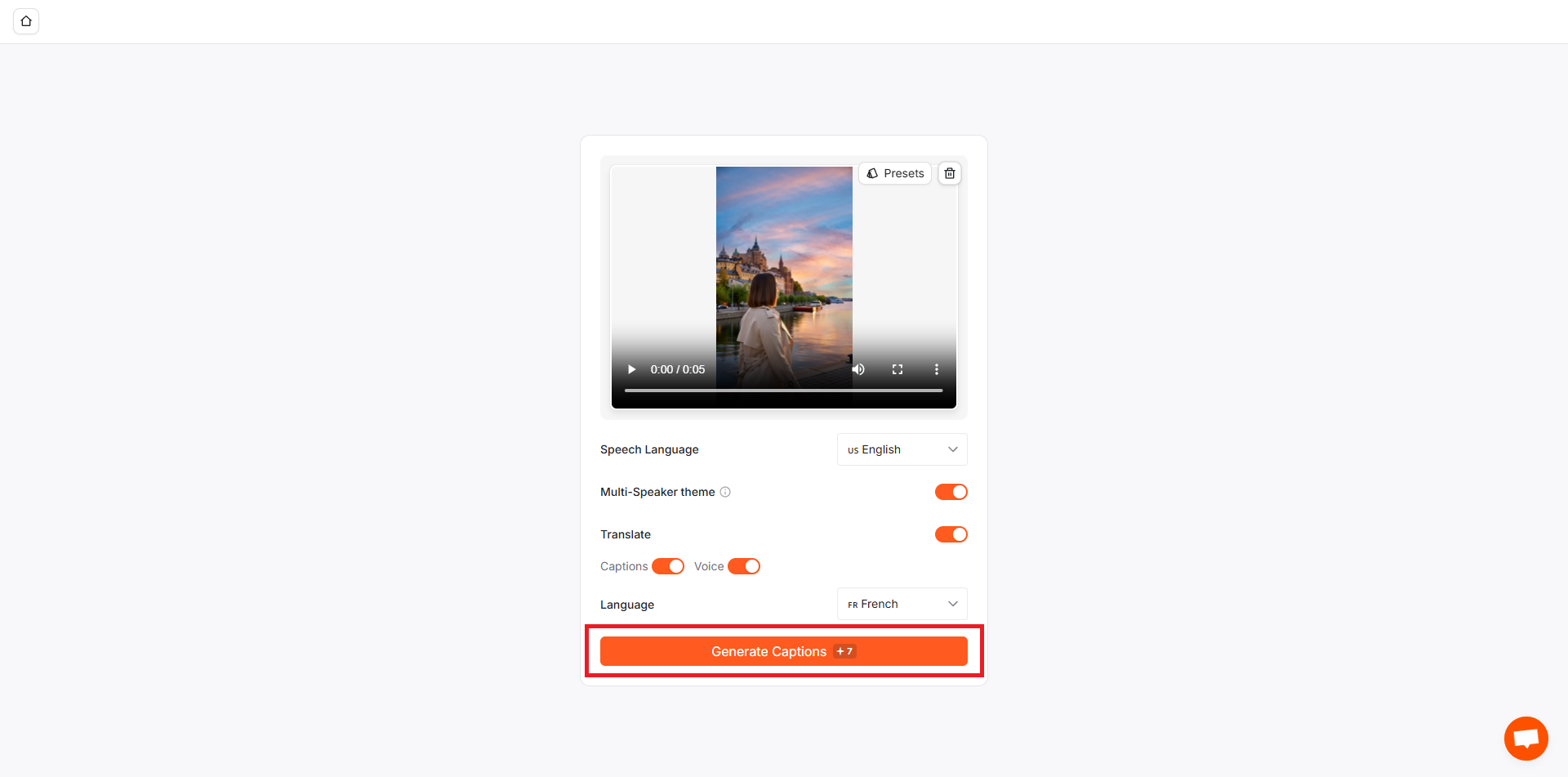 text Generate captions