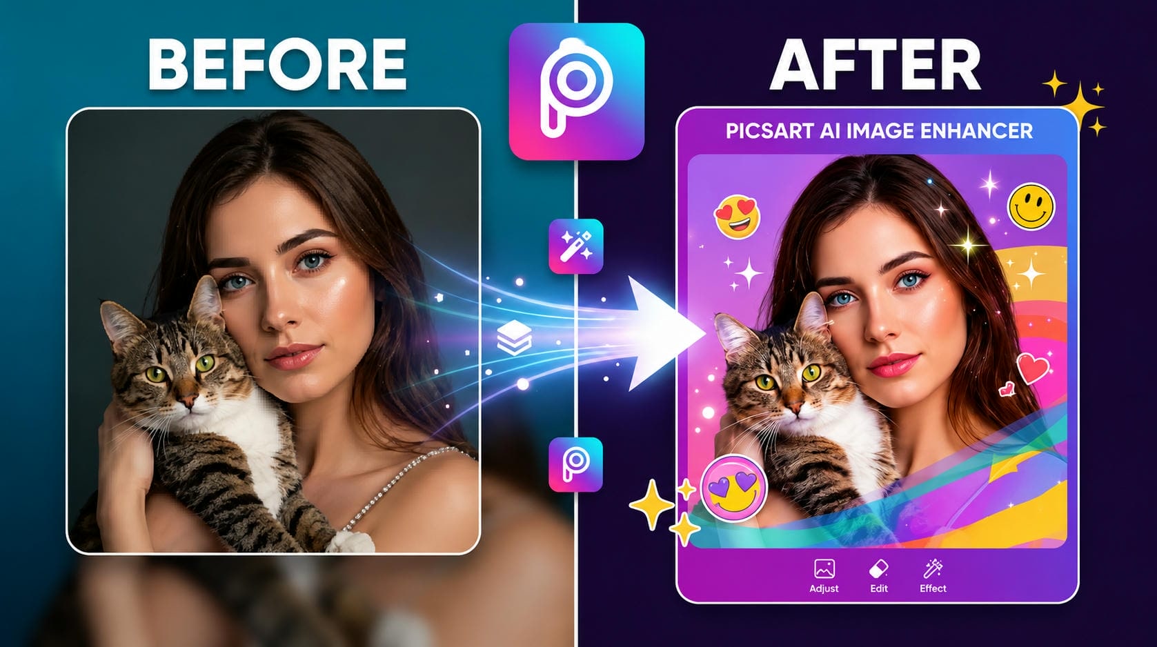 text Picsart Image Enhancer