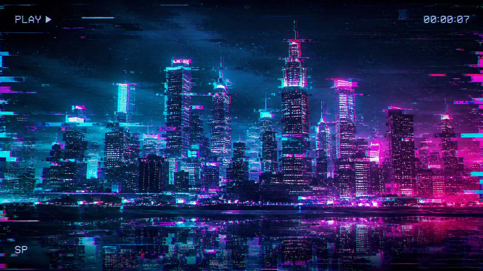 text 16. Cyberpunk glitch-art creative ideas poster