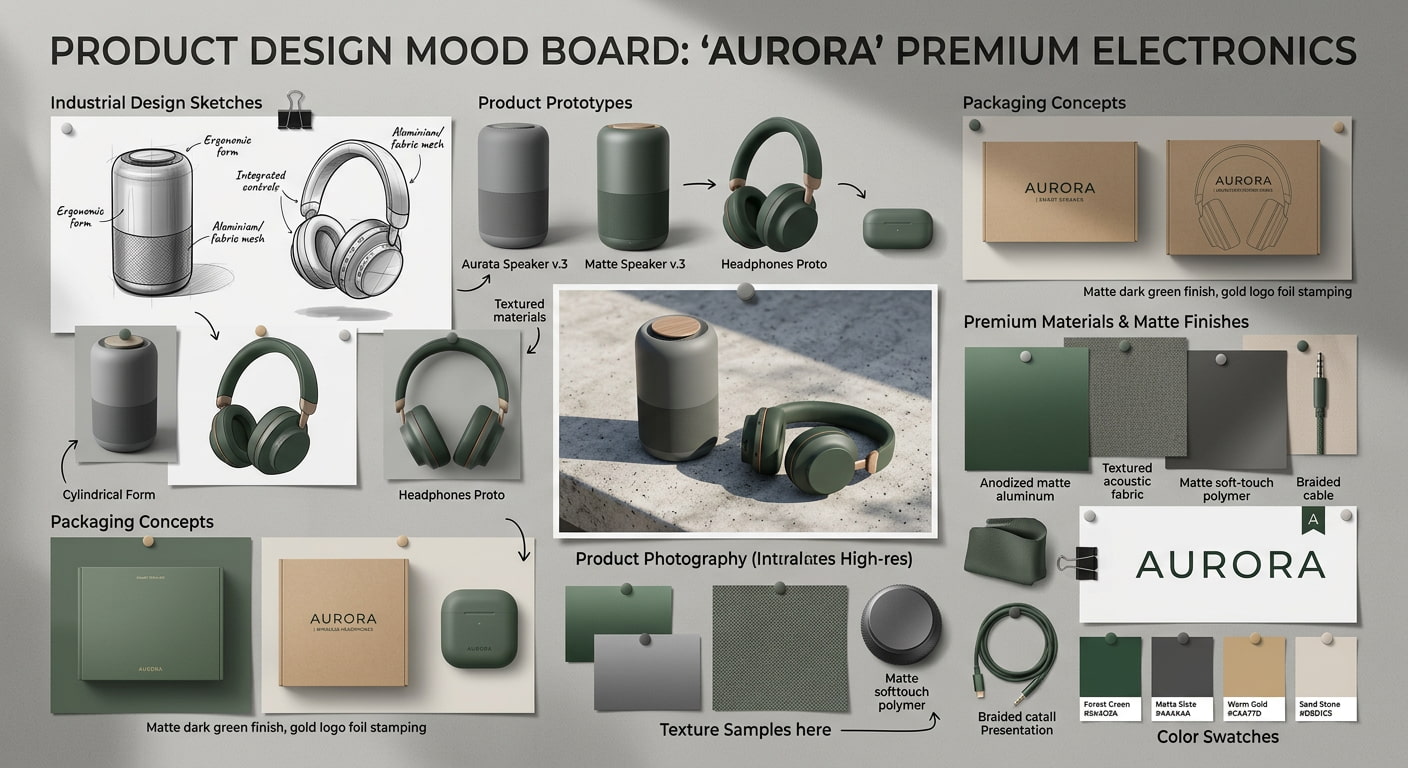 text Product Design Mood Board Ideas