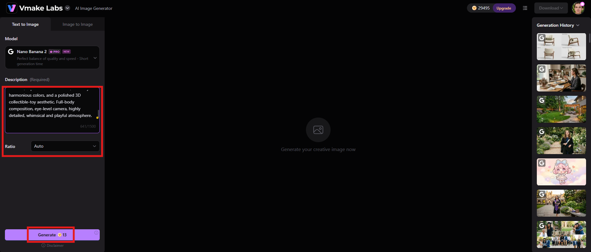Add a prompt and generate