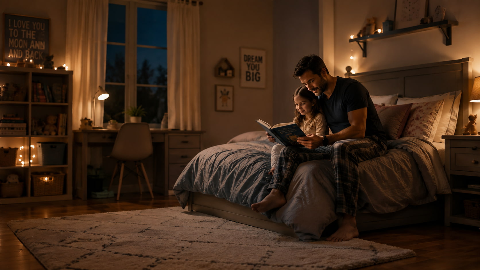 Dad reading a bedtime story