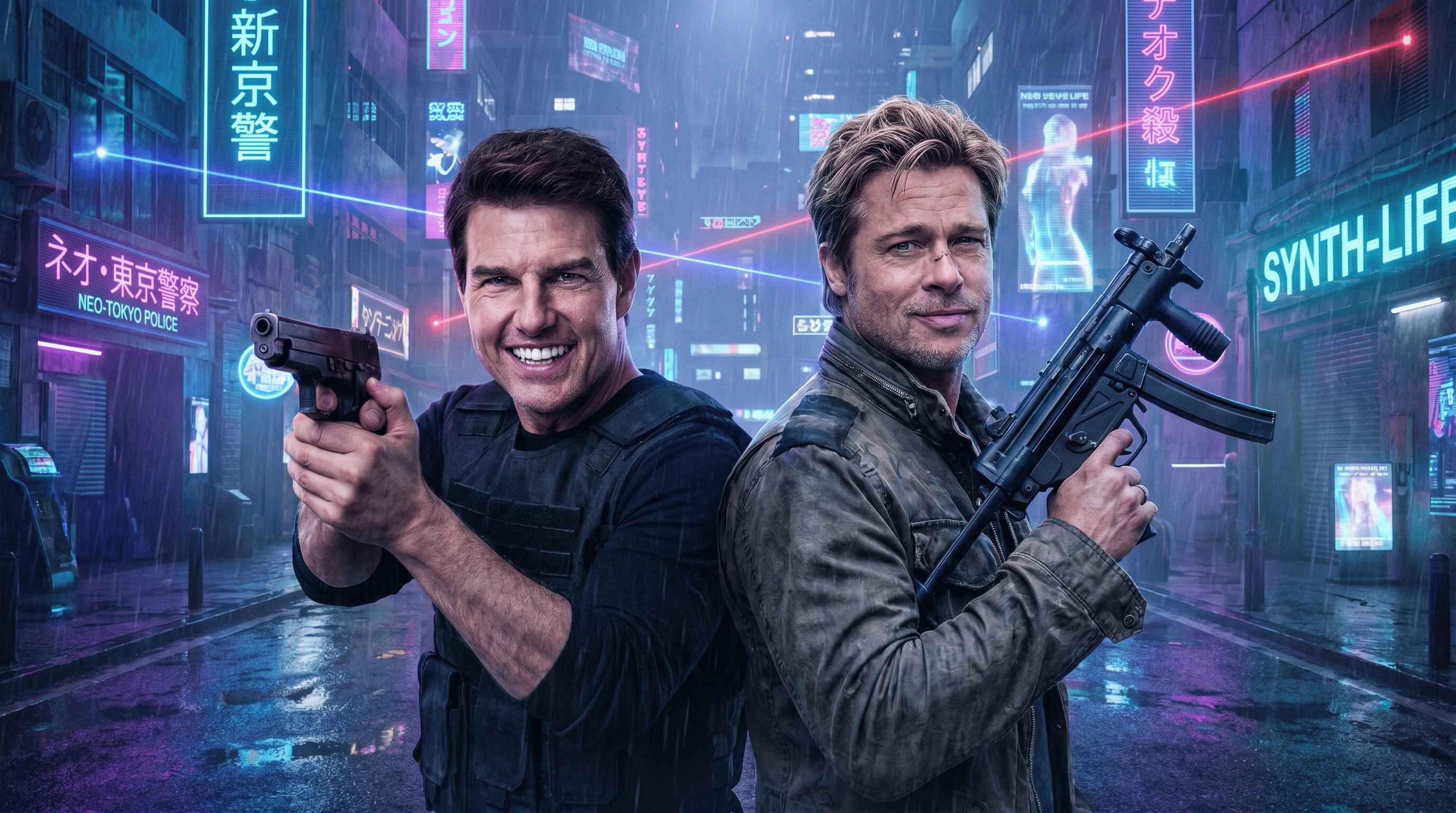 Tom Cruise Brad Pitt ai video screenshot