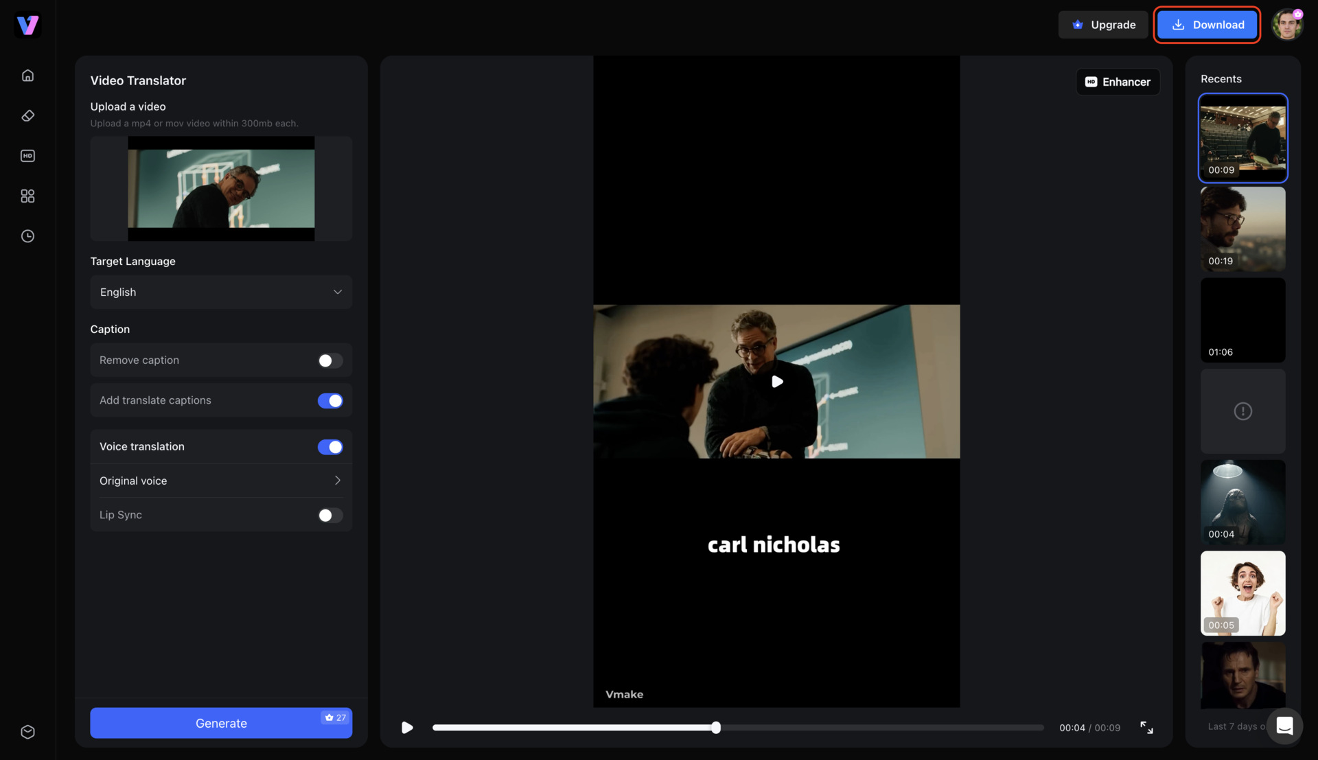 Download your translated video