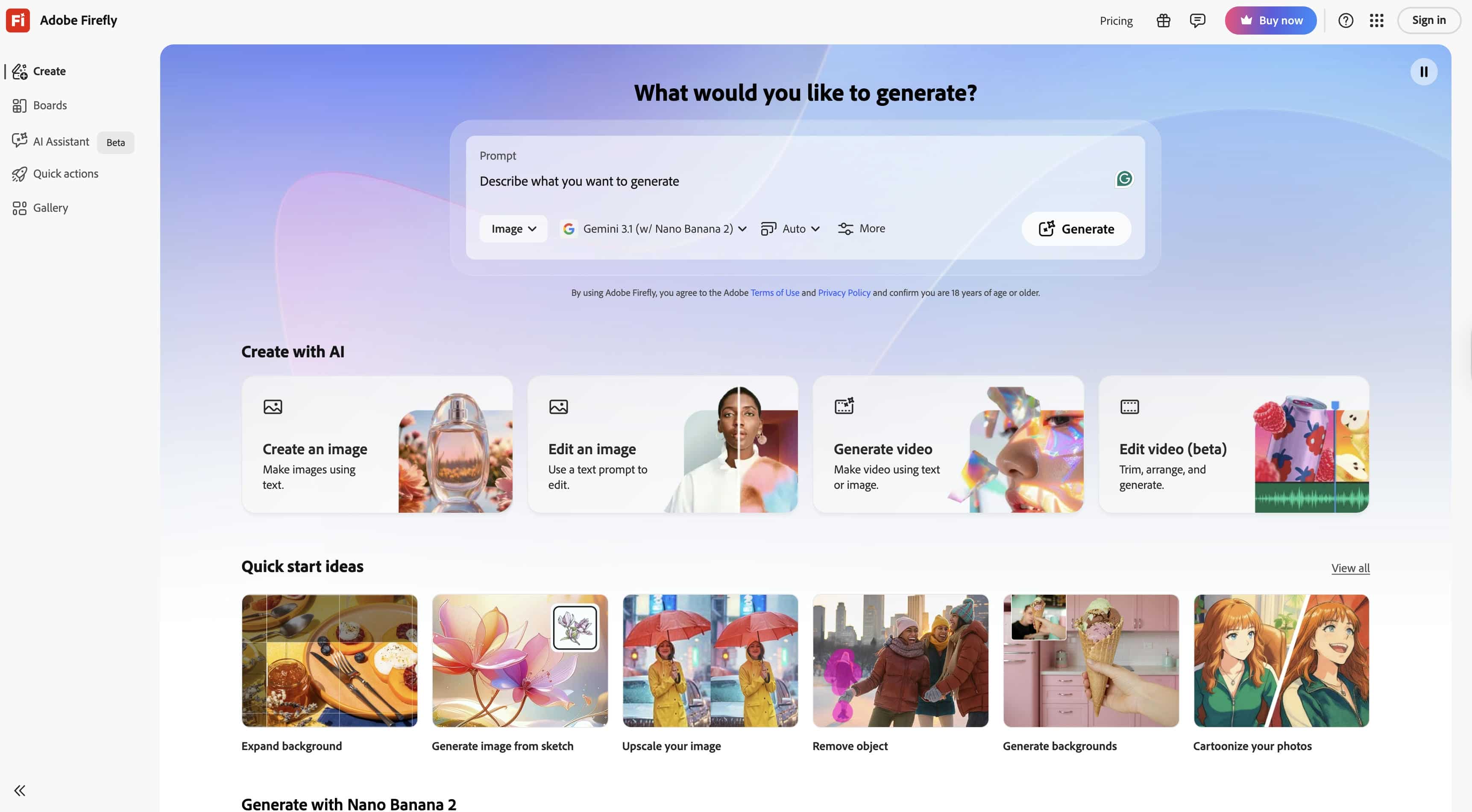 Adobe Firefly AI Video Generator