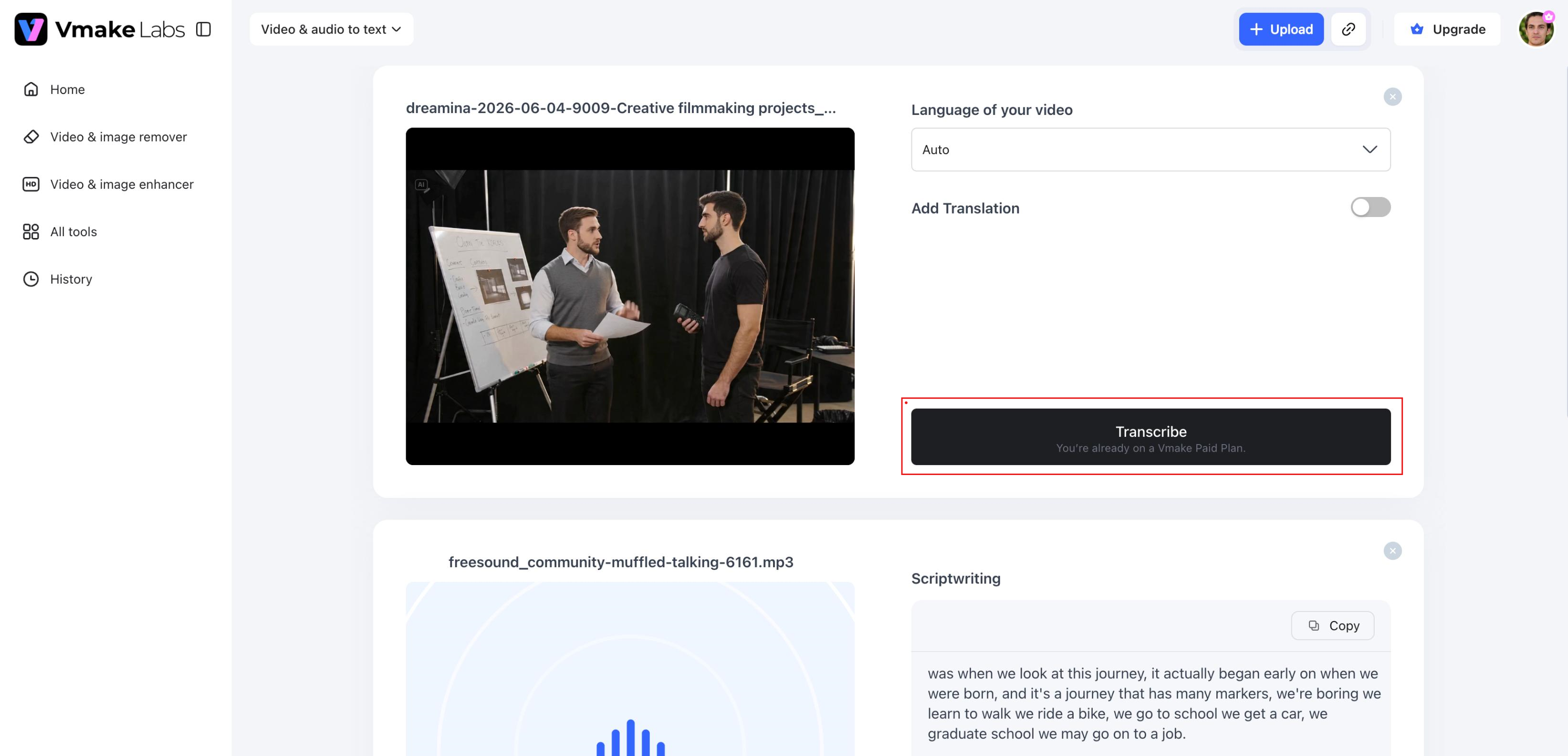 Generate your transcript automatically