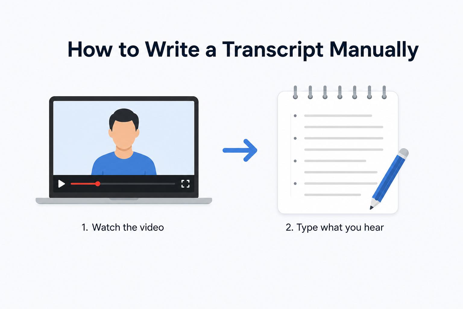 text How to write a transcript manually