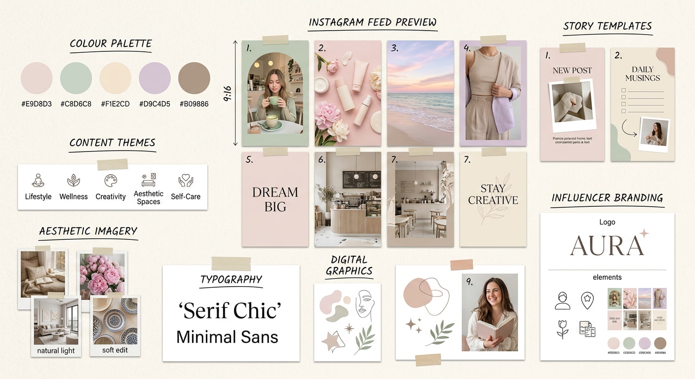 text Social Media Mood Board Ideas