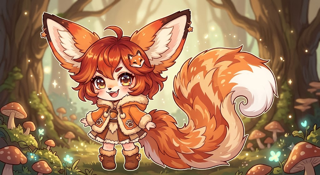 text chibi animal-inspired character