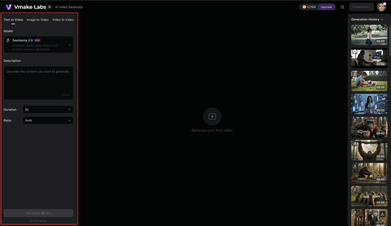 Choose a Model and Select Text-to-Video