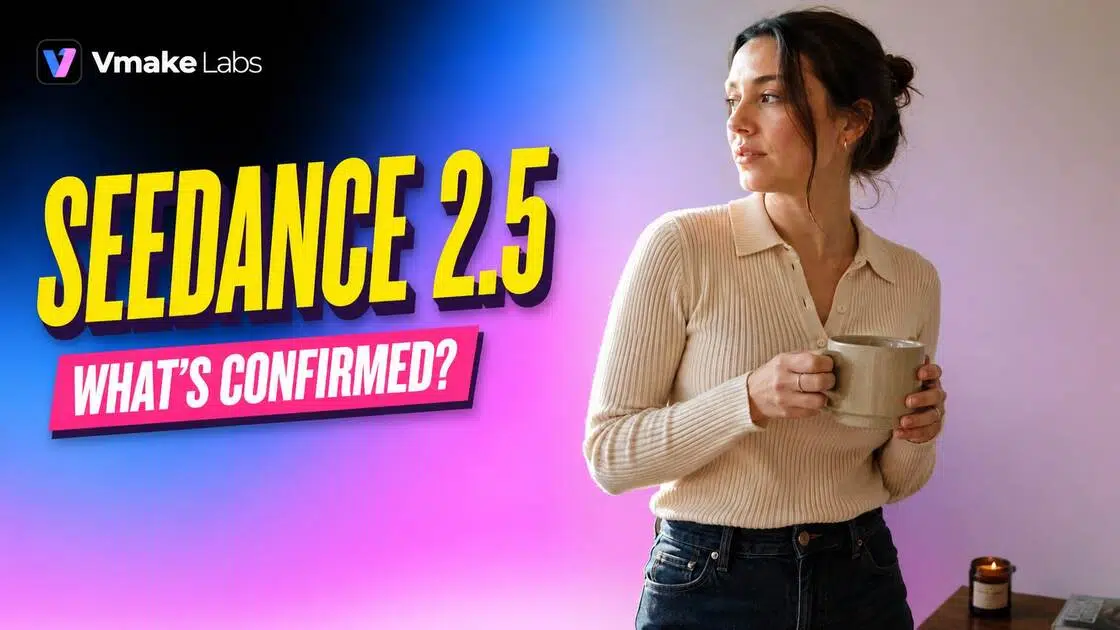 Seedance 2.5 release cover showing the model name, current access question, and a creator reviewing a generated video.