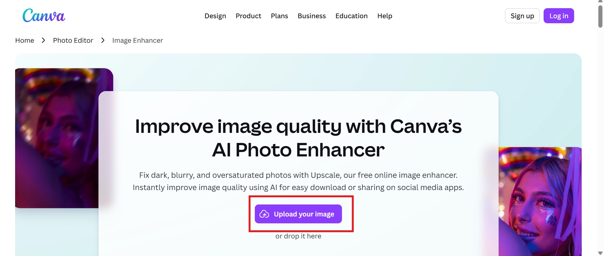 text upload an image