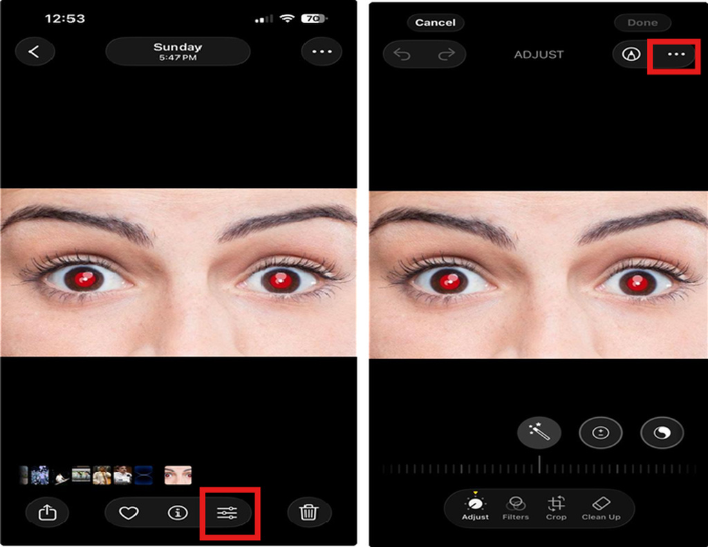 text Open the Photos app