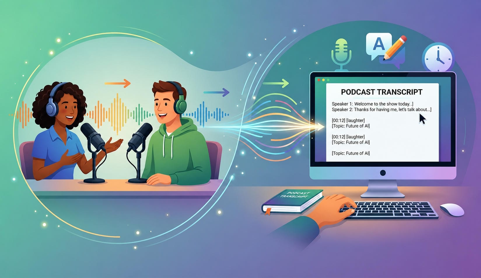 text Transcribe a podcast