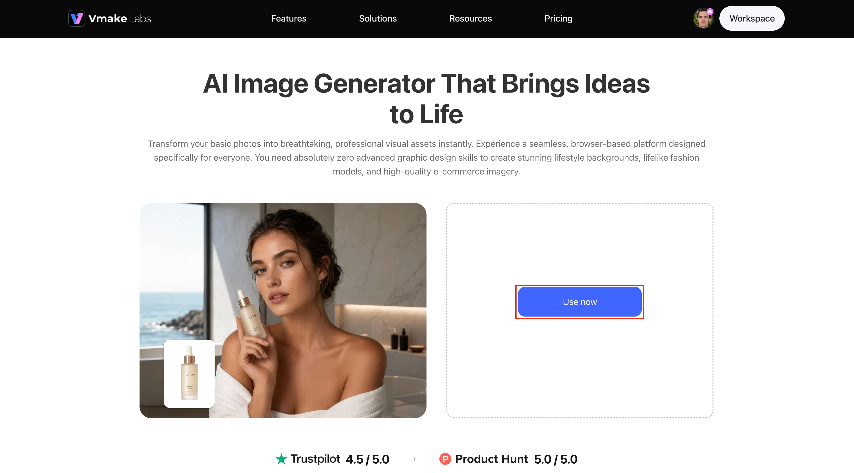 Open the Vmake Labs AI Image Generator