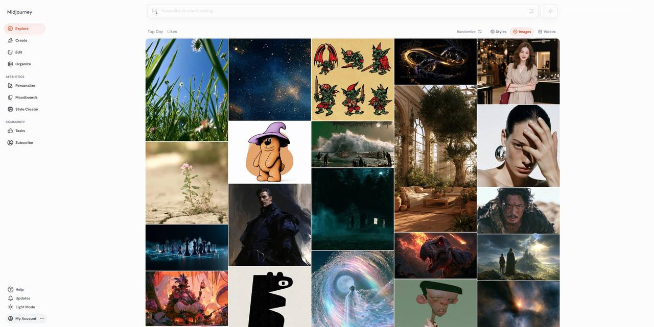 text Midjourney AI Art Tool