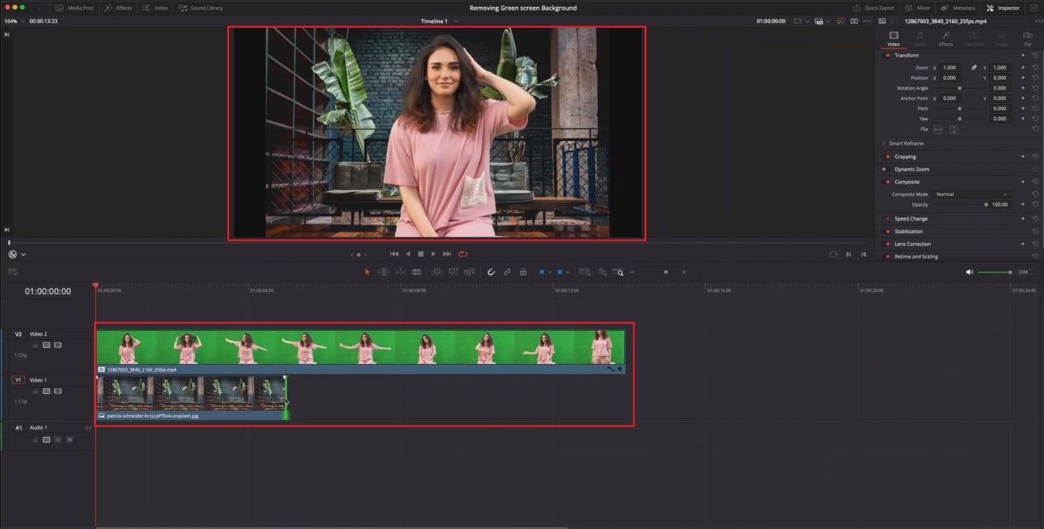 Change to the new video background and export