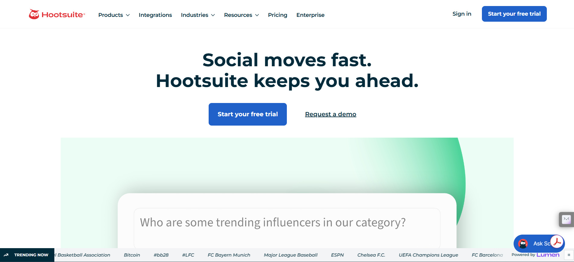 text Hootsuite Interface