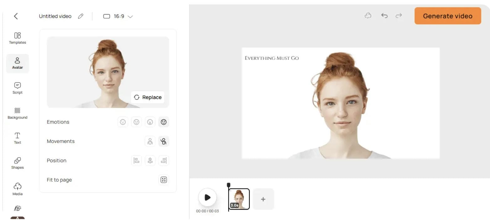 Step 3: Customize and Generate the Video